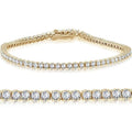 14K Yellow Gold 2.15 Ct Real Diamond Tennis Bracelet Round Brilliant Cut