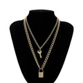 18K Gold Key Lock Necklace