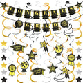 19-Pieces: Banner "Congrats Grad" + Hanging Decor