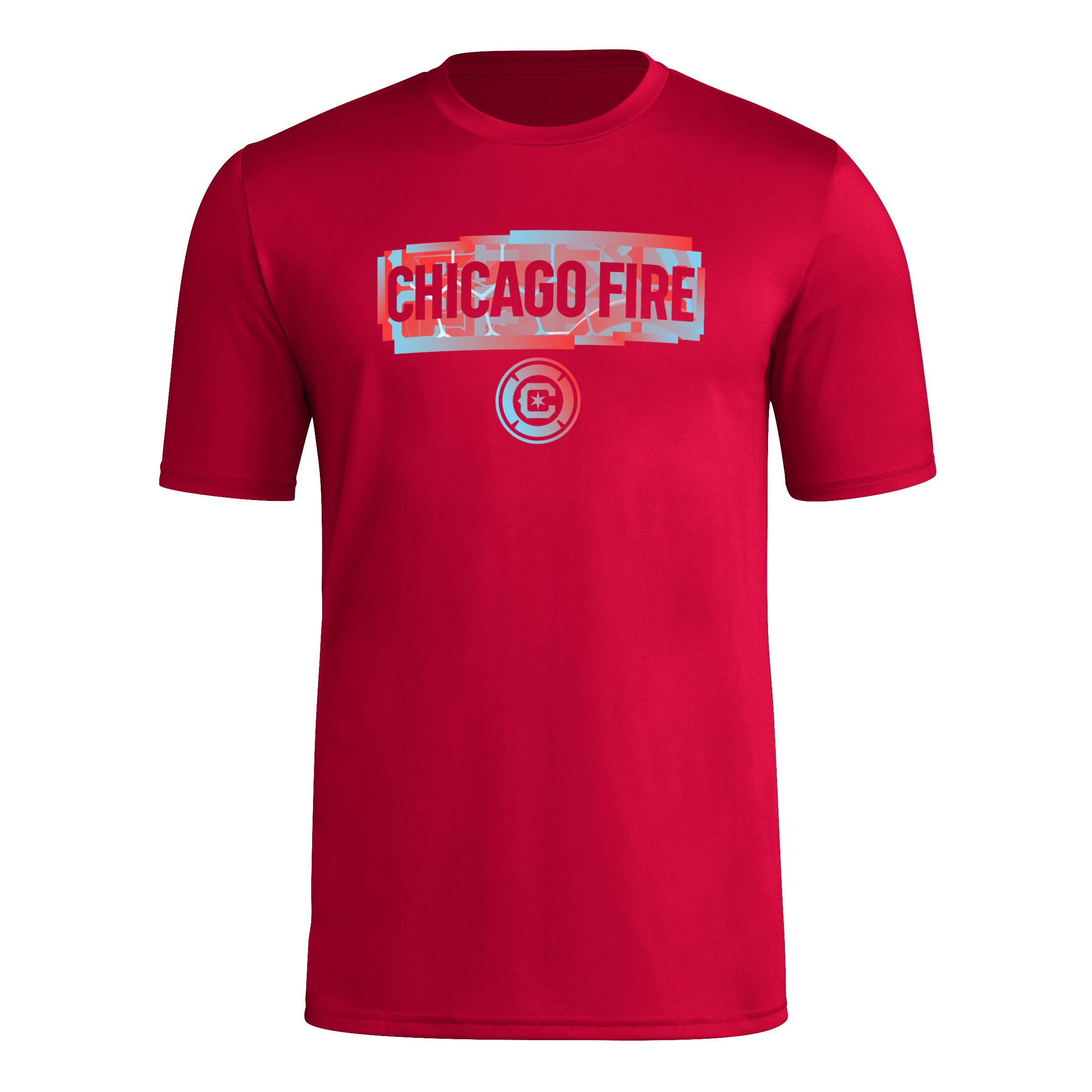 adidas Mens Short Sleeve Pre-Game T-Shirt Team Power Red/Chicago Fire X-Large