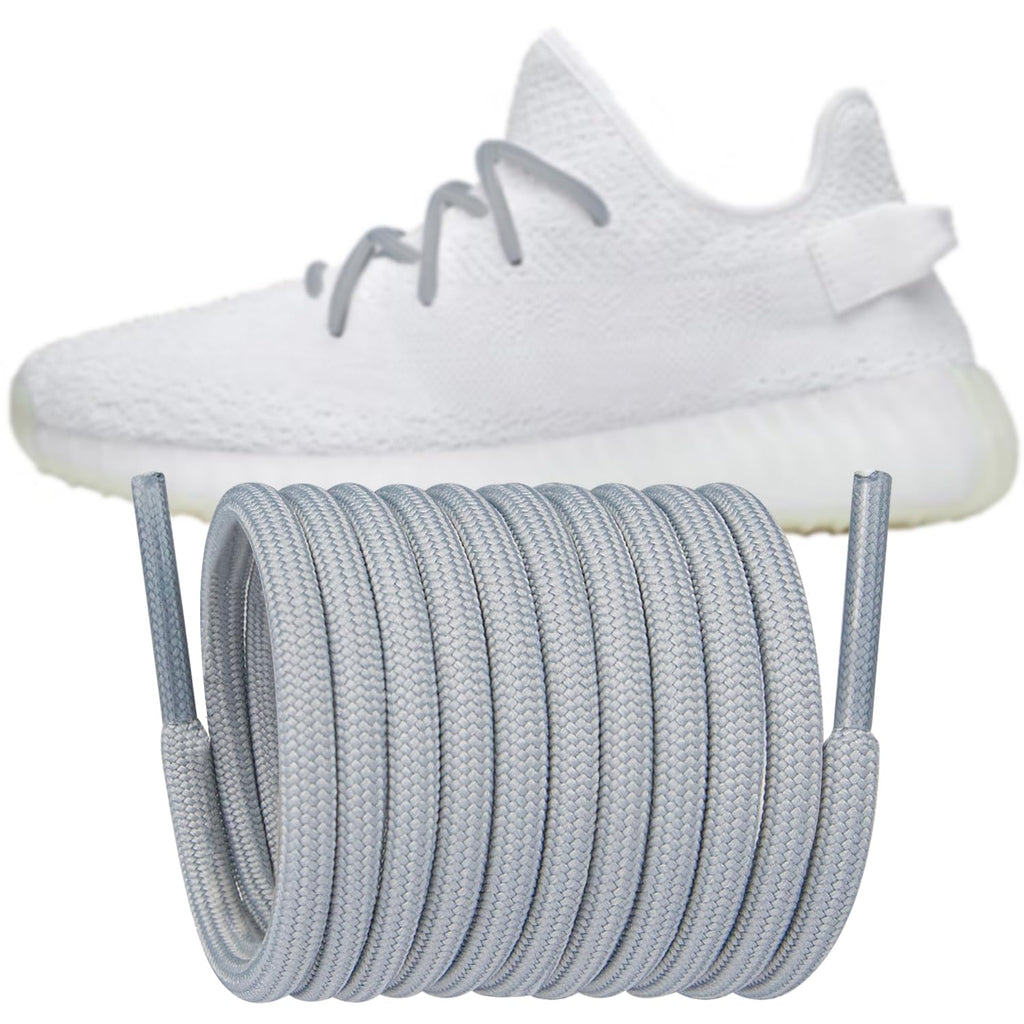Endoto Shoelaces Replacement Round Laces for Adidas Yeezy Boost 350 V1/V2 380 500/500 HIGH 700 750 950 Sneaker Shoes(Color:GraySize:32Inch)