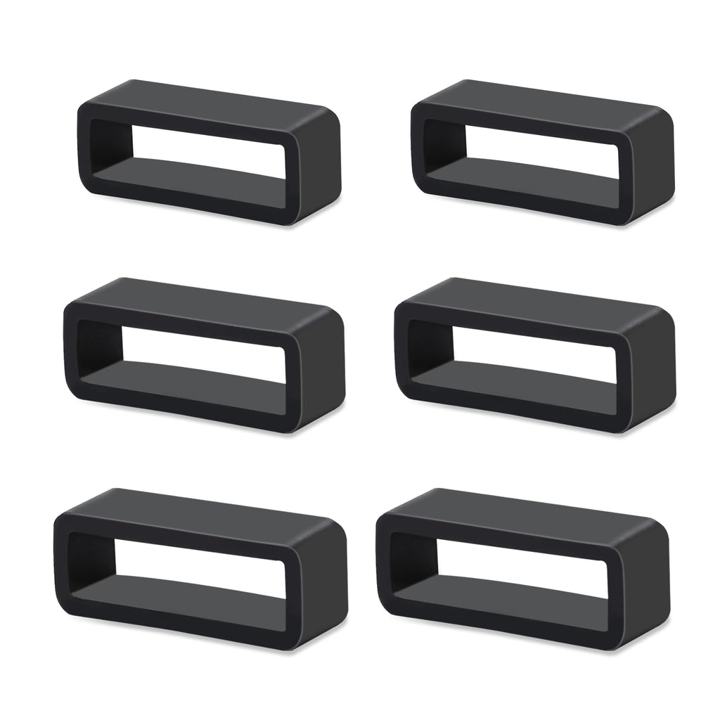 6Pcs Watch Strap Holder 18mm/20mm/22mm Watch Band Holder Rubber Watch Band Loops Replacement Silicone Watch Band Keeper Retainer Fastener Rings Security Loops for Smart Watch Band Sport Wristband