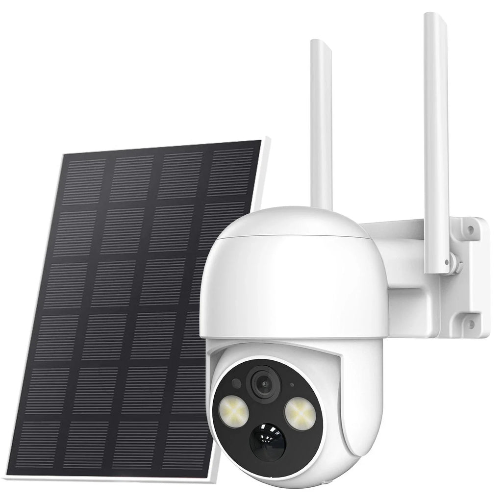 2PK 4MP Wireless WiFi Solar Powered Camera Outdoor Security Camera Pan/Tilt