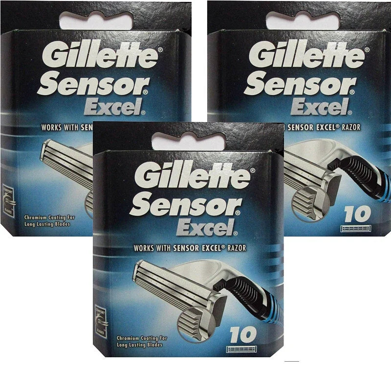 30 Count Gillette Sensor Excel Razor Blade Refill Cartridges