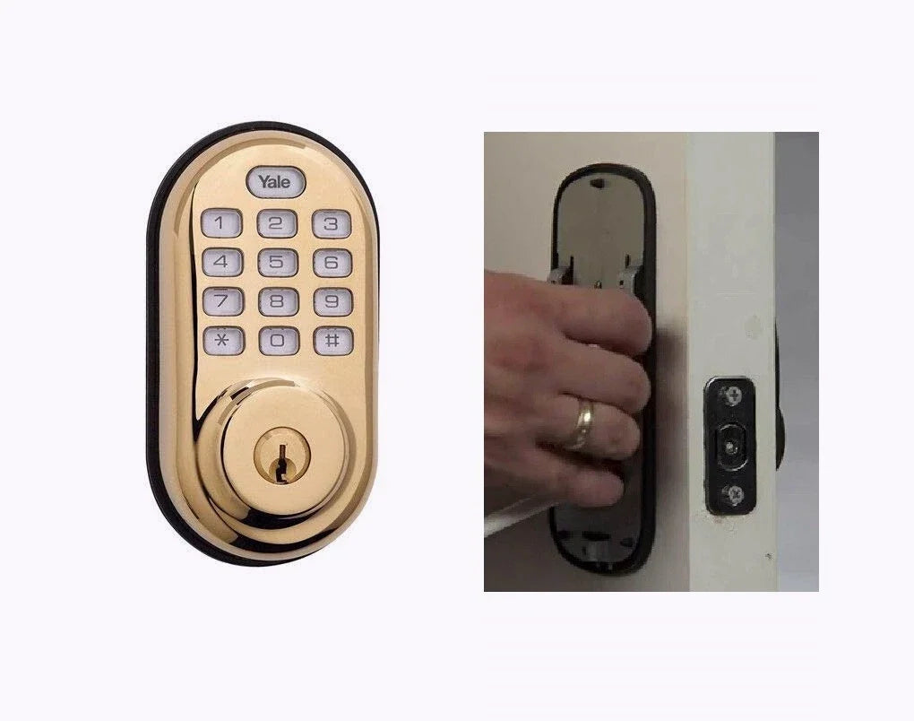 Yale YRD210-ZW-619 Z-Wave Push Button Deadbolt, Polished Brass (Used - Like New)