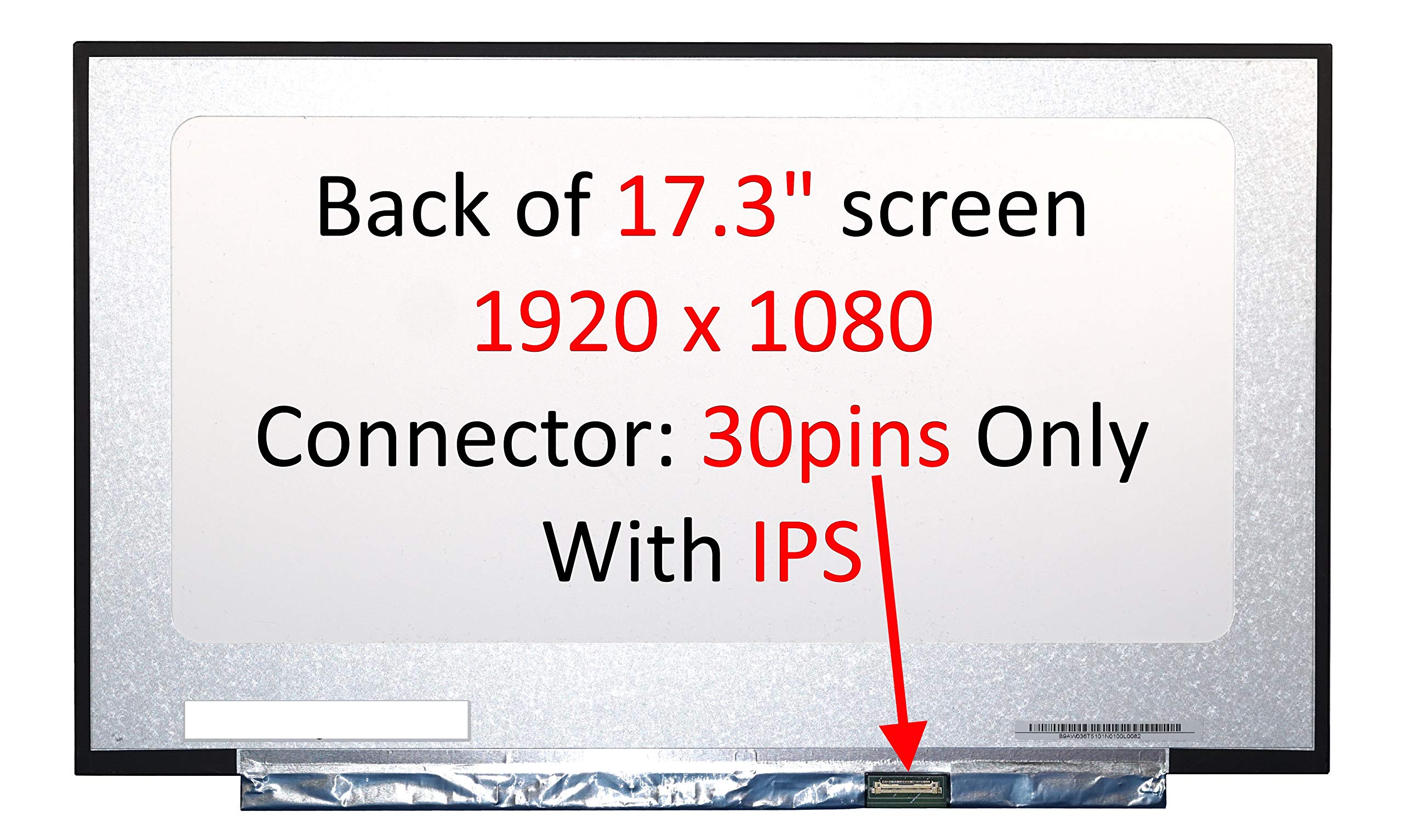 Fullcom New 17.3 inches for Screen Compatible with N173HCE-E3A 1920X1080 Matte IPS (Narrow Bazel) Replacement Laptop LED LCD