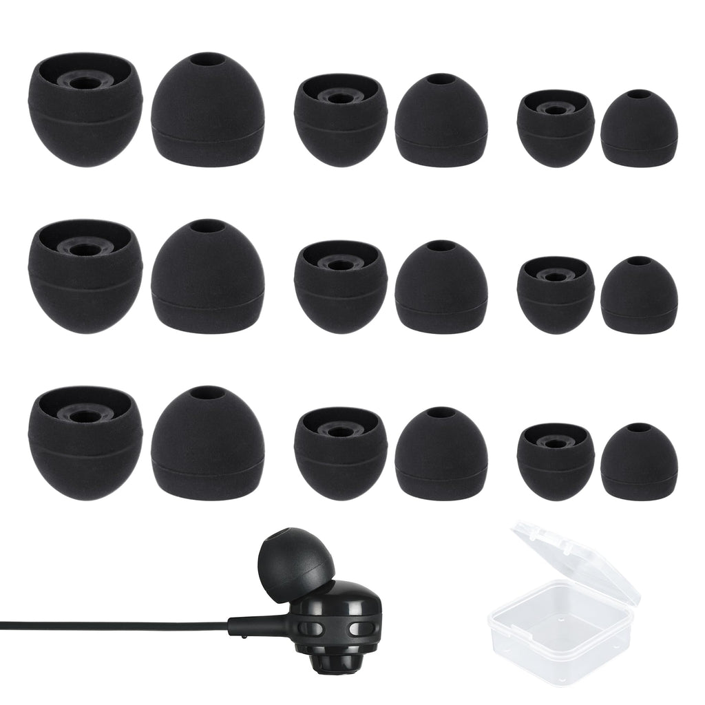 BlingKingdom 9 Pairs Replacement Earbuds Silicone Earbud Tips Earbuds Cap Earbud Cushions for Most in-Ear Earbuds 3 Different Size (S/M/L)