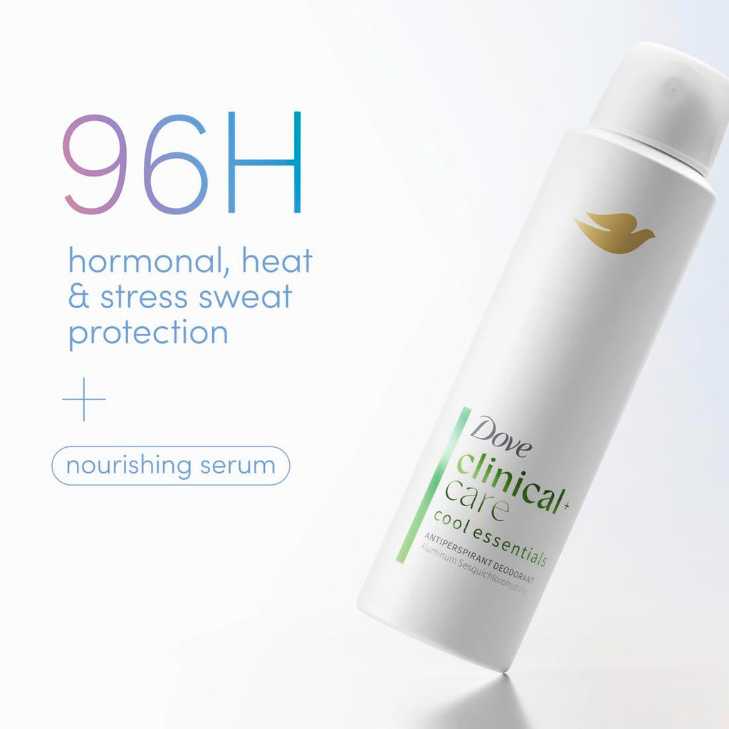 Dove Clinical + Care Antiperspirant Deodorant Dry Spray for Women Cool Essentials 3.8 oz