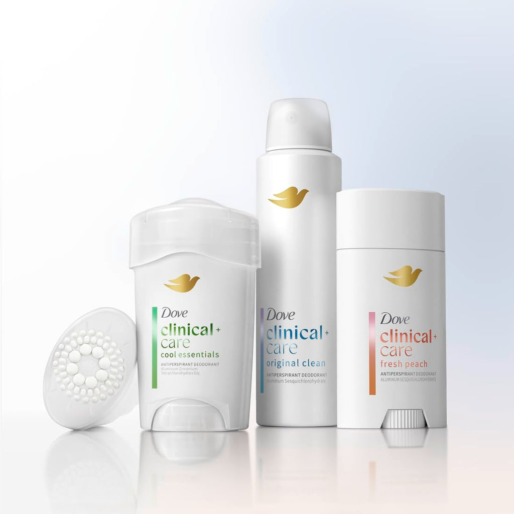 Dove Clinical + Care Antiperspirant Deodorant Dry Spray for Women Original Clean with Nourishing Serum 3.8 oz