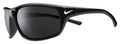 Nike EV1134-001 Adrenaline Sunglasses Shiny Black/White Frame Color Grey Lens Tint