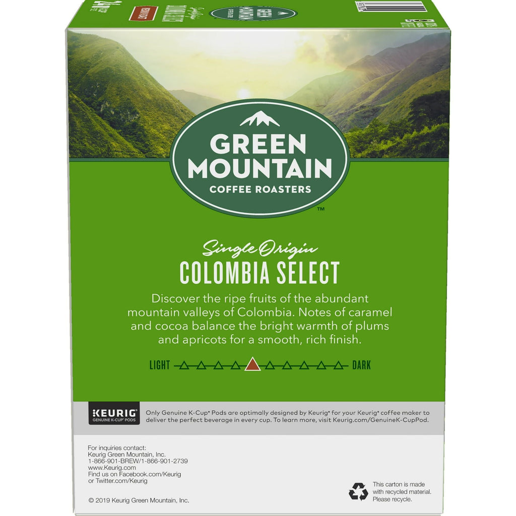 Green Mountain Coffee Colombia Select Fair Trade Certified K-Cup Pods, Medium Roast, 24 Count for Keurig Brewers