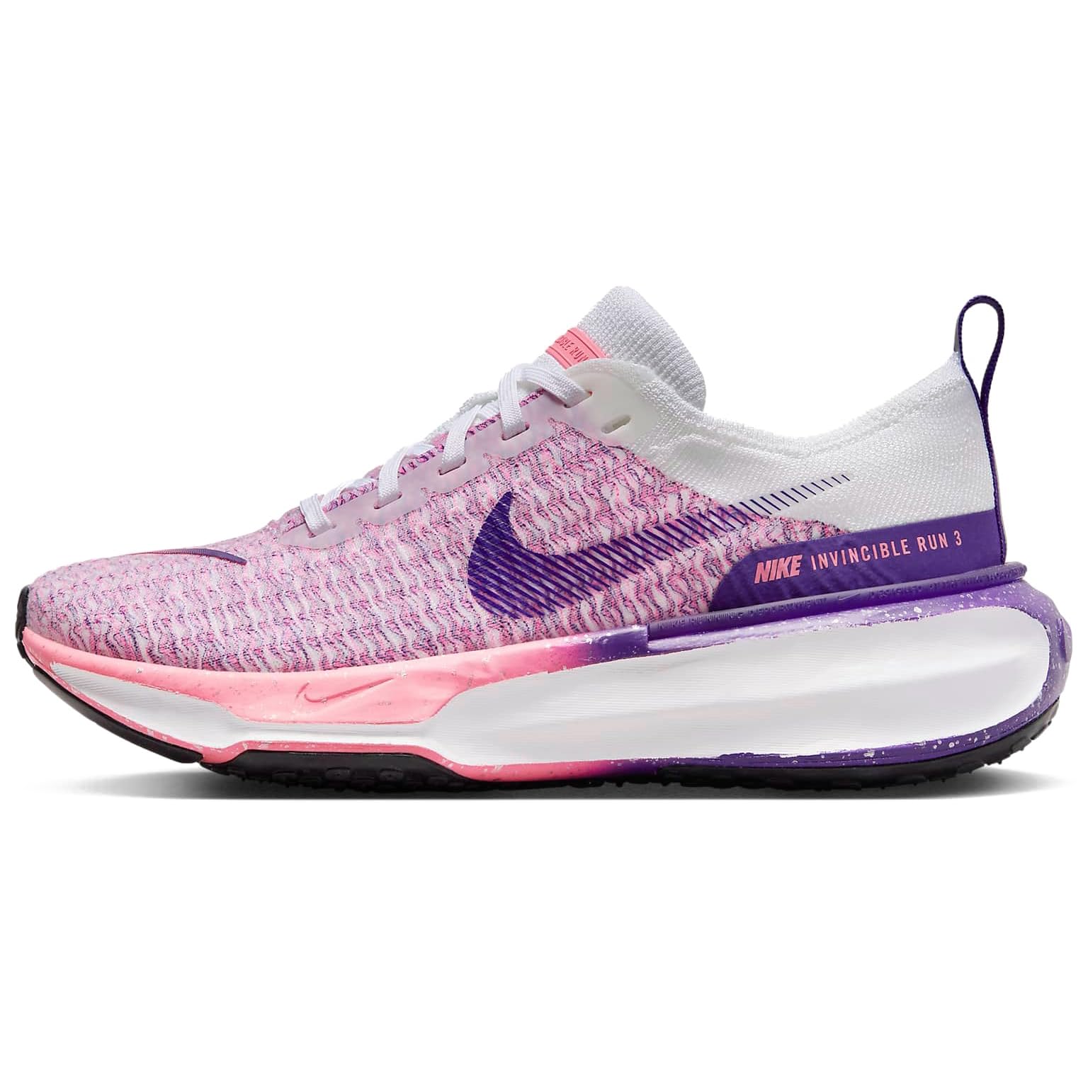 Nike Invincible 3 Womens Road Running Shoes (FQ8766-100 White/Coral Chalk/Metallic Silver/Court Purple) Size 10