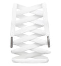 LitLaces - Premium Flat Cotton Shoe Laces Replacement for Air Jordan Nike Dunk Air Force 1 Converse & Casual Shoes (White/Silver 72")