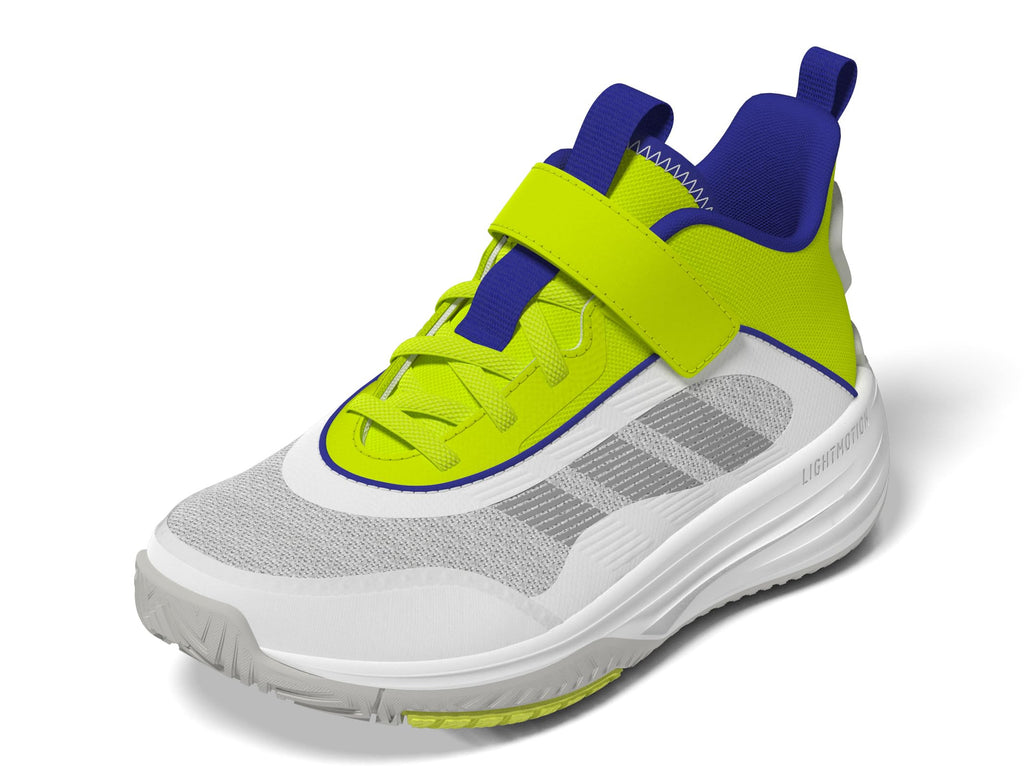 adidas Own The Game 3.0 Basketball Sneaker White/Grey/Solar Slime 11.5 US Unisex Little Kid
