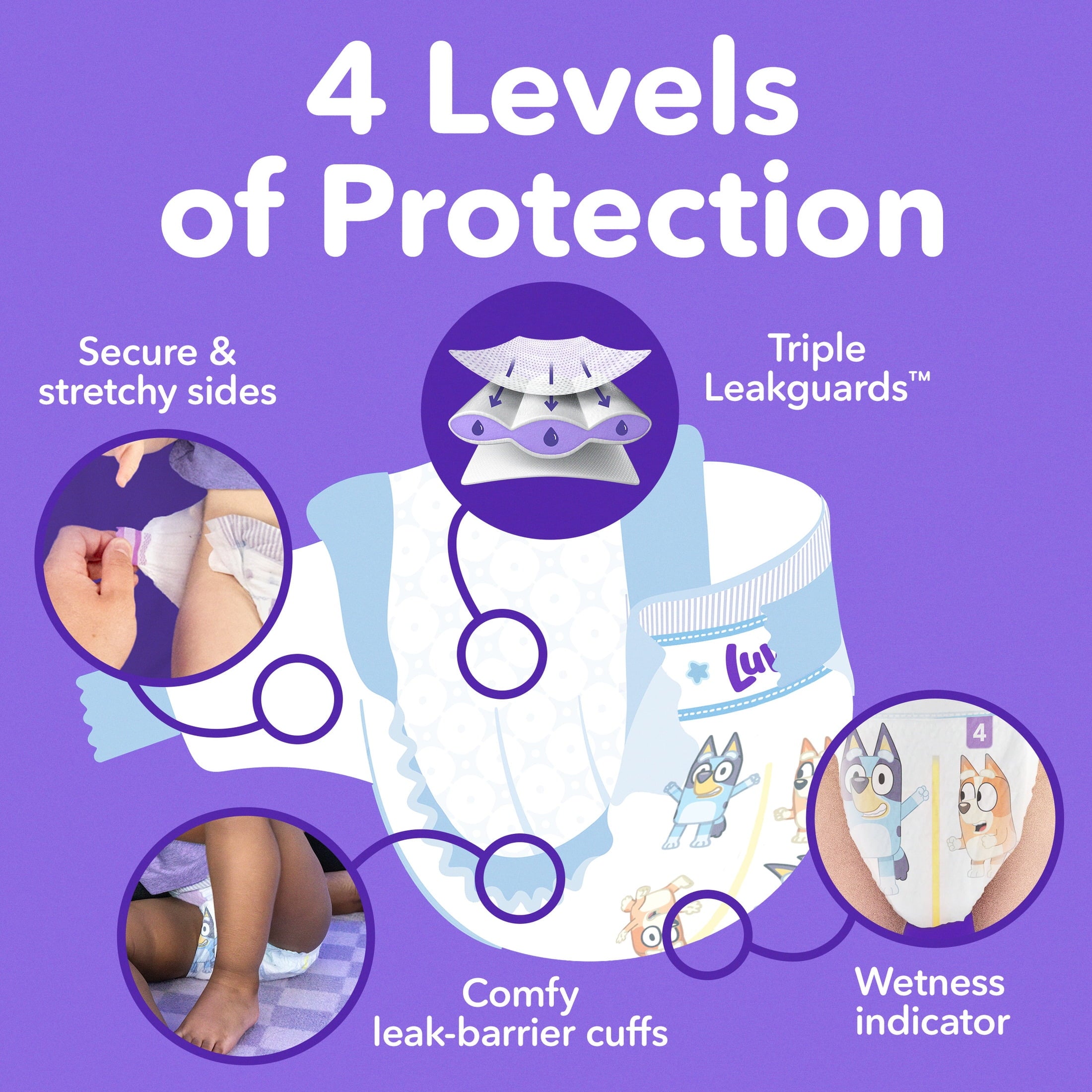 Luvs Platinum Protection Baby Diapers Size 2, 104 Count