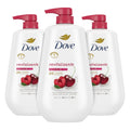 Dove Body Wash with PumpRevitalizante Cherry & Chia Milk 3 Count for Renewed Healthy Looking Skin Moisturizing Gentle Skin Cleanser with 24hr Renewing MicroMoisture 30.6 oz