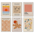 XINTANG 6 Piece Famous Art Canvas Posters Picasso Dove Henri Matisse William Morris Flower Market Andy Warhol Sunset Gallery Wall Mid Century Abstract Minimalist Room Aesthetic Decor Prints Painting