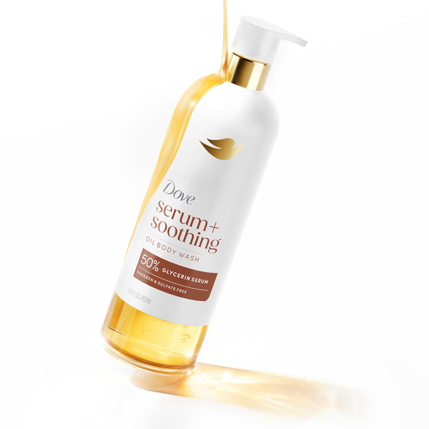 Dove Almond Oil & Sandal Wood Oil Body Wash Serum + Soothing For Women for Hydrated & Repaired Skin 15.3 fl oz