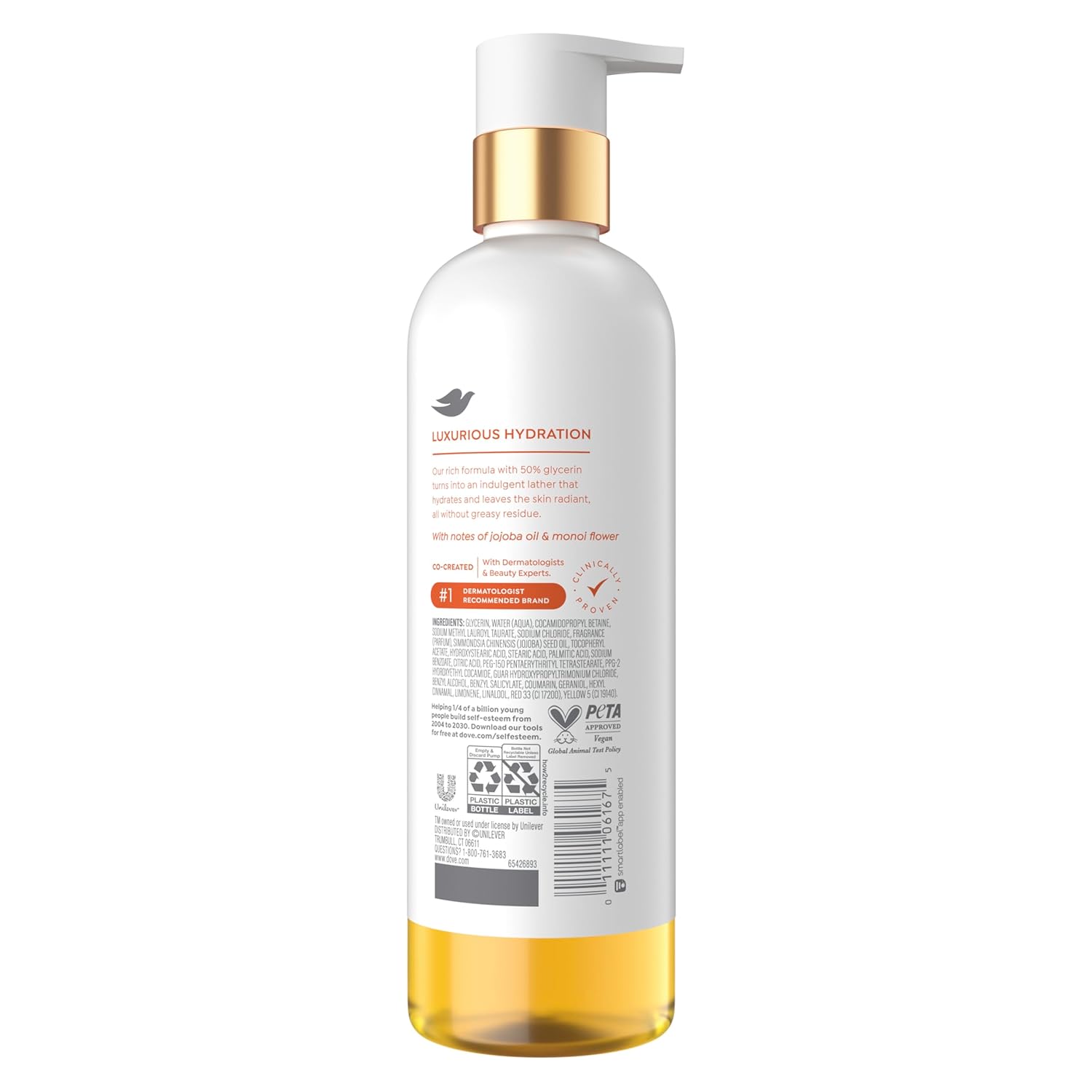 Dove Jojoba oil & Monoi Flower Oil Body Wash Serum + Radiance For Women for Hydrated & Repaired Skin 15.3 fl oz