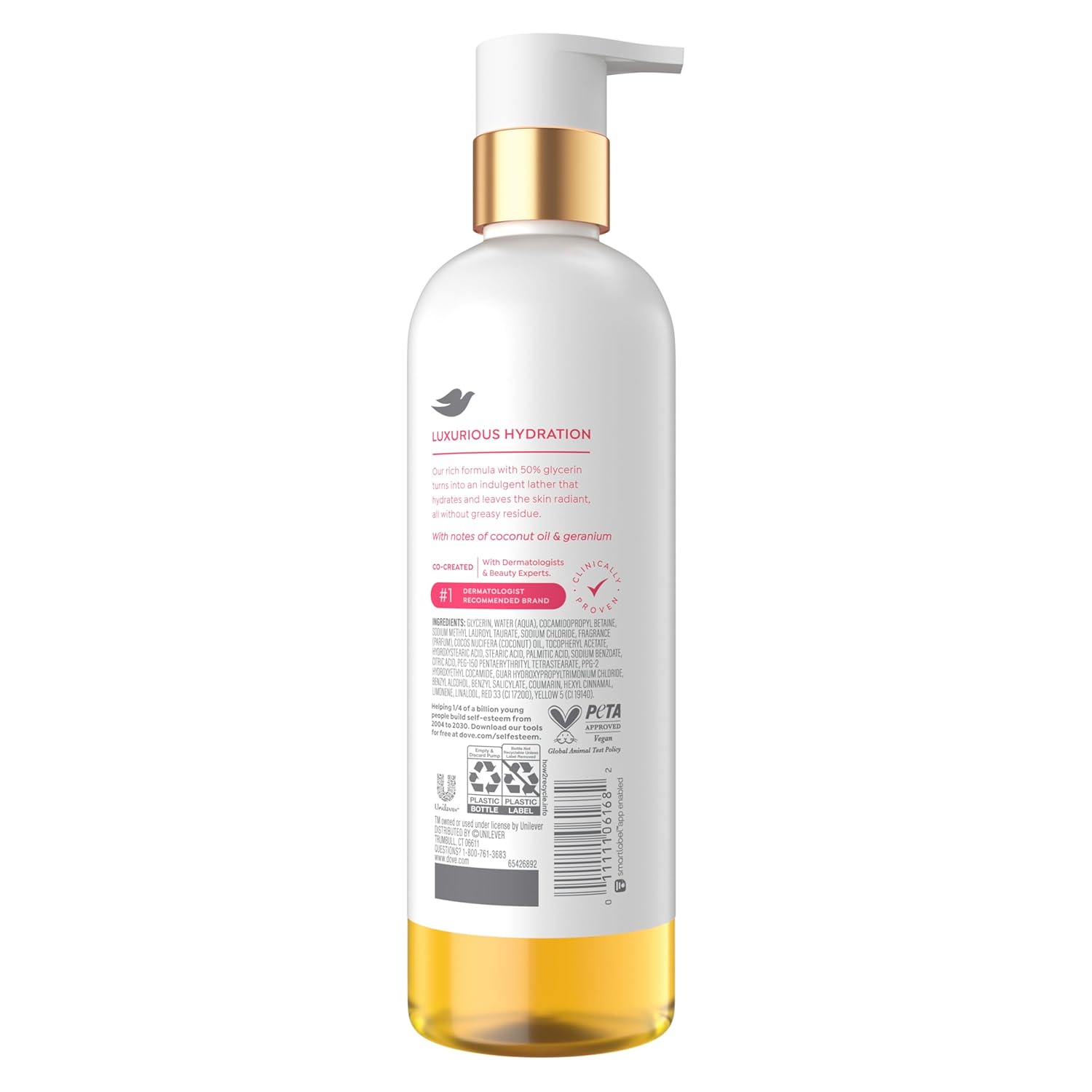 Dove Coconut & Geranium Oil Body Wash Serum + Dewy For Women for Hydrated & Repaired Skin 15.3 fl oz
