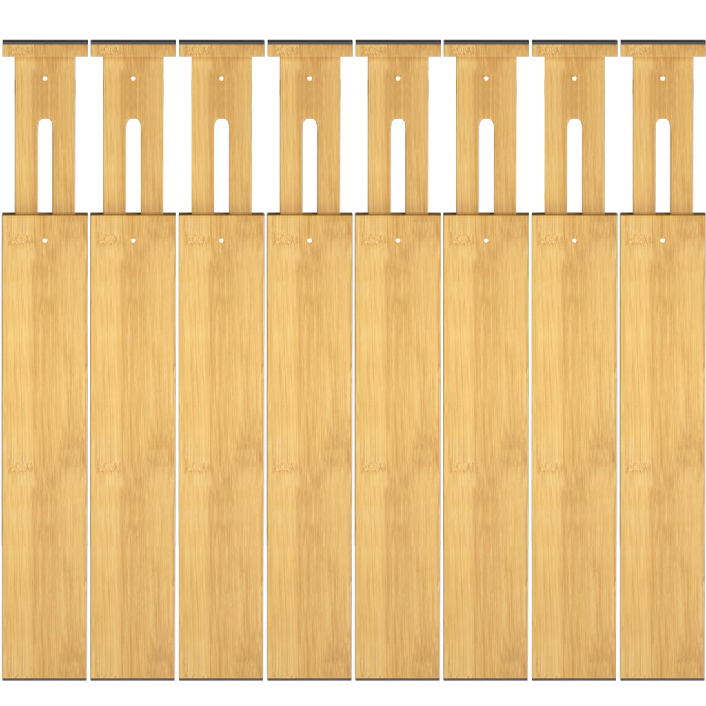 Ryqtop Bamboo Drawer Dividers17-22" Adjustable Kitchen Drawer Organizer for Clothes8 Pack Expandable Drawer Organization Separators for BedroomBathroomDresser and OfficeNatural
