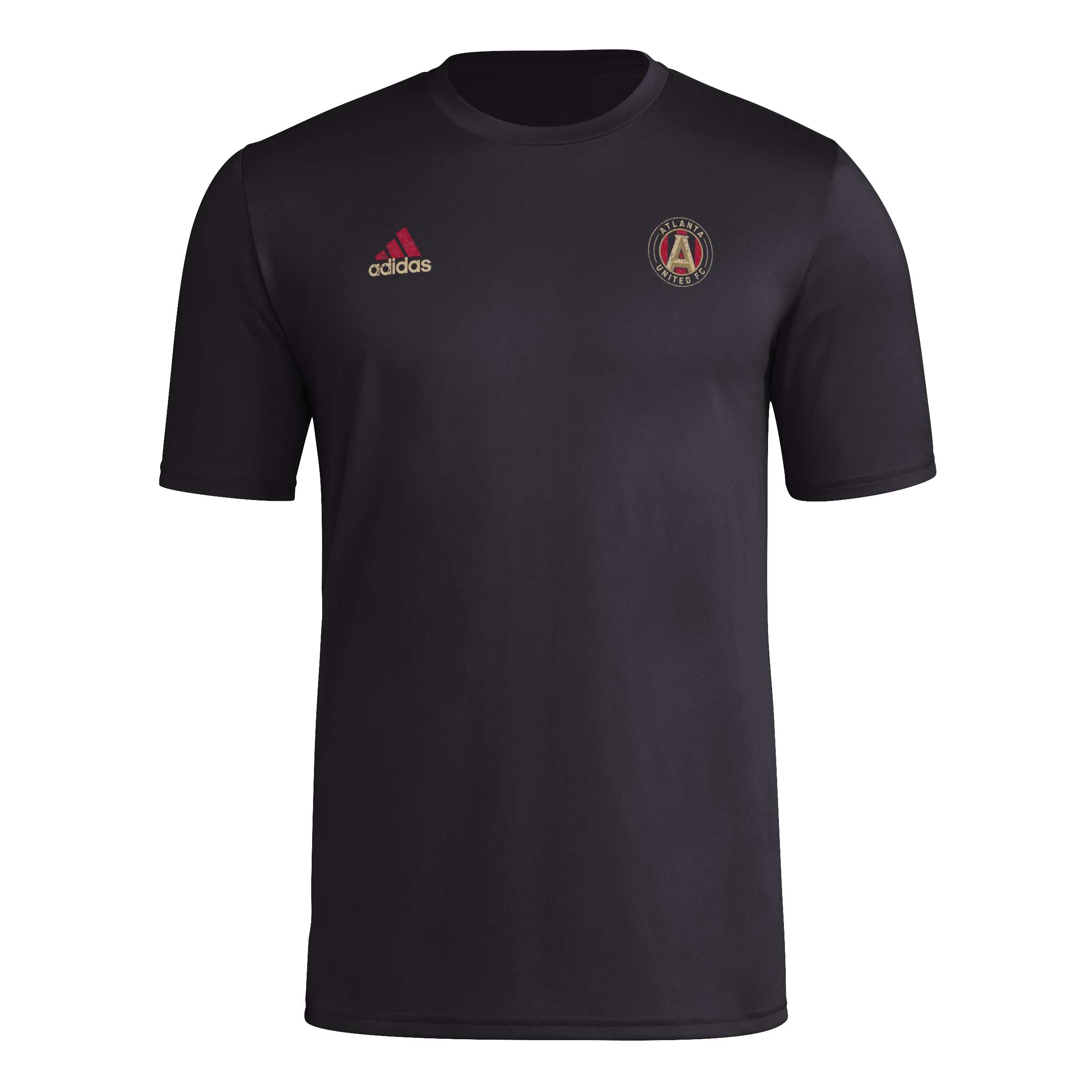 adidas Mens FC Short Sleeve Pre-Game T-Shirt Black/Atlanta United Medium