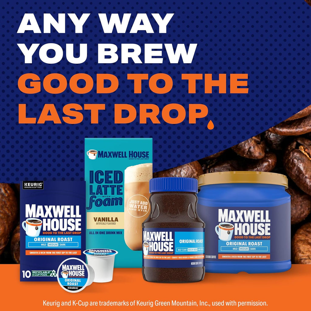 Maxwell House Original Roast Medium Roast K-Cup Coffee Pods, 10 ct Box