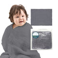 LAnge Baby Towel - 100% Cotton Muslin 6 Layers Quick Dry Medical Grade Packaging for Infants and Newborns - 28 x 37in - Dove Gray