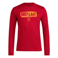 adidas Mens Long Sleeve Pre-Game T-Shirt Team Victory Red/Real Salt Lake X-Small