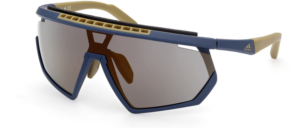 adidas SP0029H 92G 99MM Blue/other/Brown Mirror Shield Sunglasses for Men + BUNDLE With Designer iWear Kit