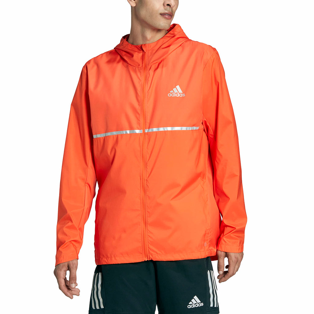 adidas Mens Own The Run Jacket Semi Impact Orange/Reflective Silver Small