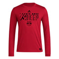 adidas Mens Long Sleeve Pre-Game T-Shirt Team Power Red/New York Red Bulls Medium