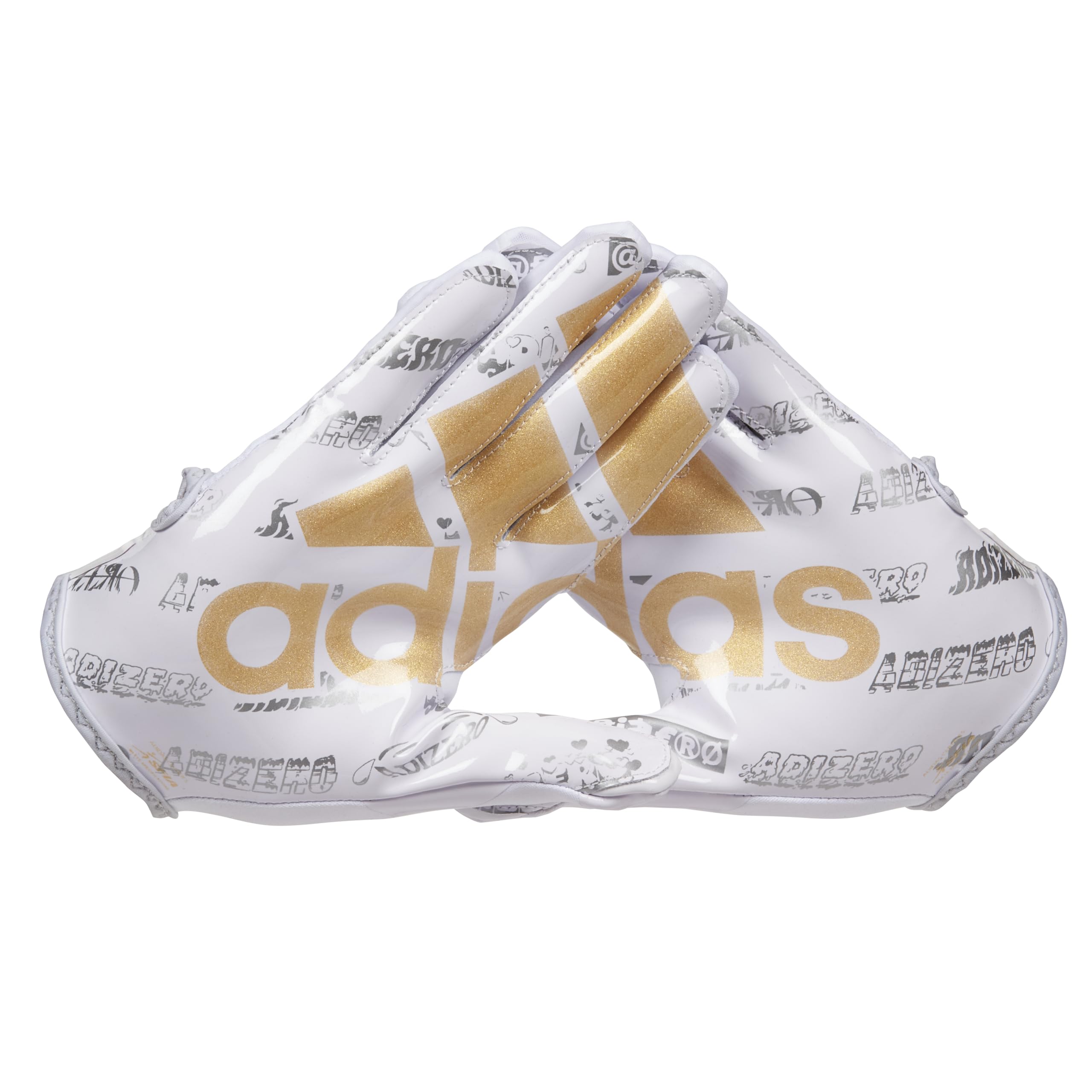 adidas ADZ 12 Big Mood Inline Adult Football Glove White/Metallic Gold Large