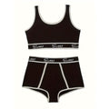 Breathable Solid Sports Push Up Bra and Panties Lingerie Set