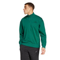 adidas Mens All SZN Fleece Quarter-Zip Crewneck Swearshirt Collegiate Green
