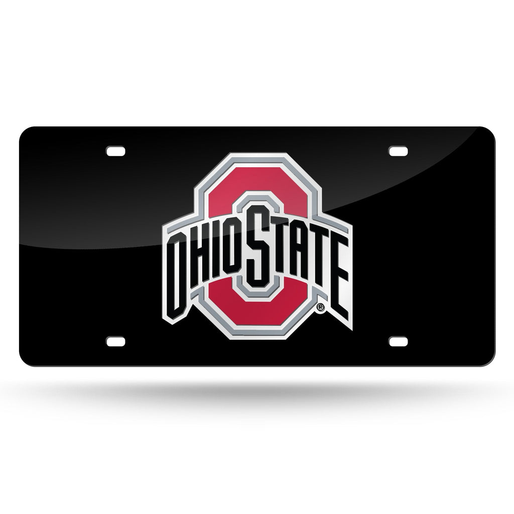 Rico Industries NCAA Ohio State Buckeyes Laser Inlaid Metal License Plate Tag  6 x 12-inches
