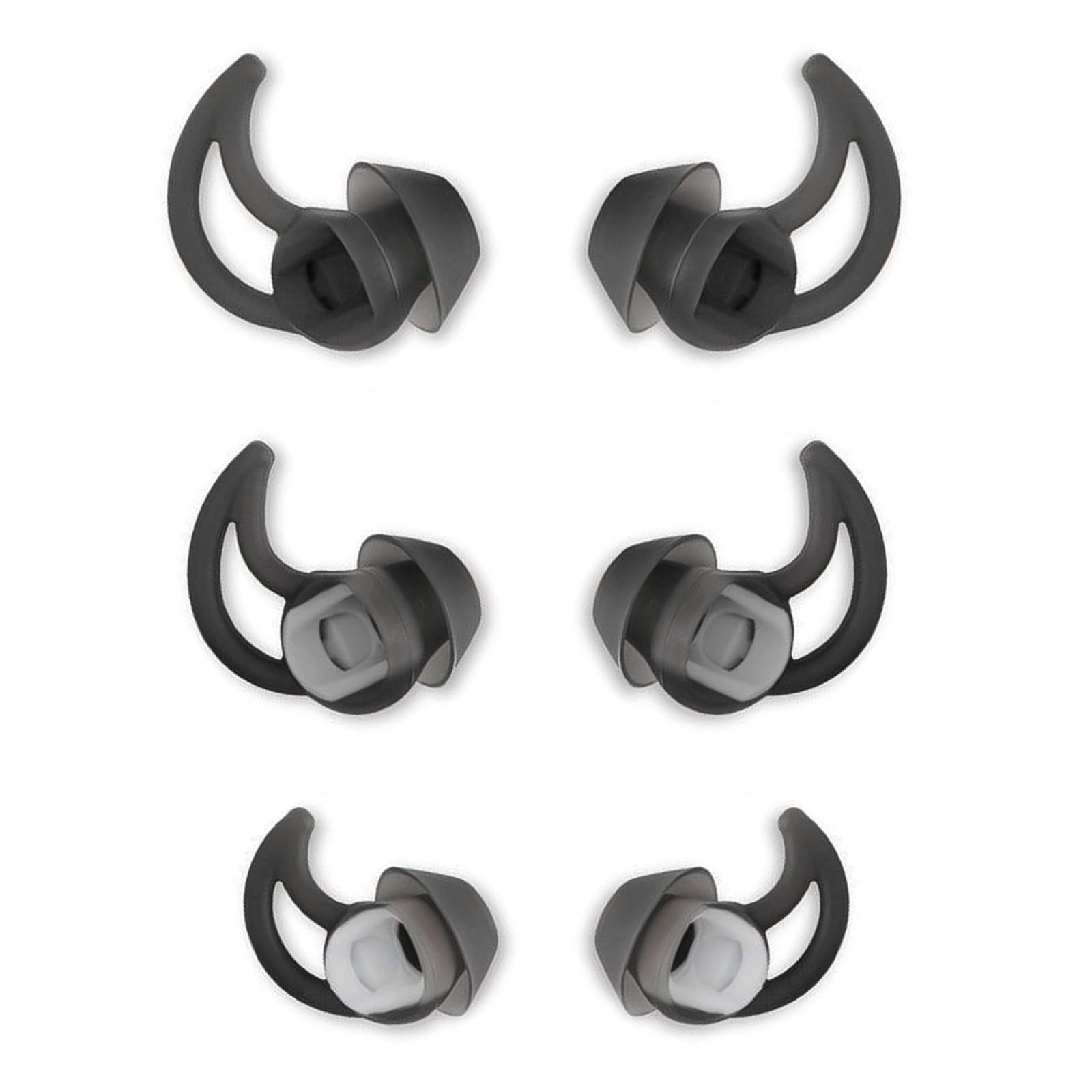 MQIMY Silicone Replacement Earbud Tips Earbud Covers Ear Tips Compatible with Bose QC20 QC20i SoundSport SIE2i IE2 IE3 Headphone Rubber Tips 3 Pairs S M L