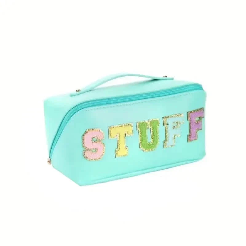 Chenille Letter Patches Cosmetic Bag