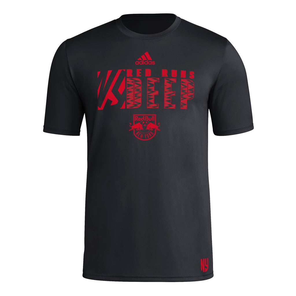 adidas Mens Short Sleeve Pre-Game T-Shirt Black/New York Red Bulls 3X-Large