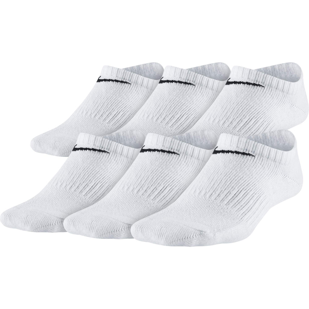 Nike Kids Everyday Lightweight No-Show Socks (6 Pairs) White/Black Medium