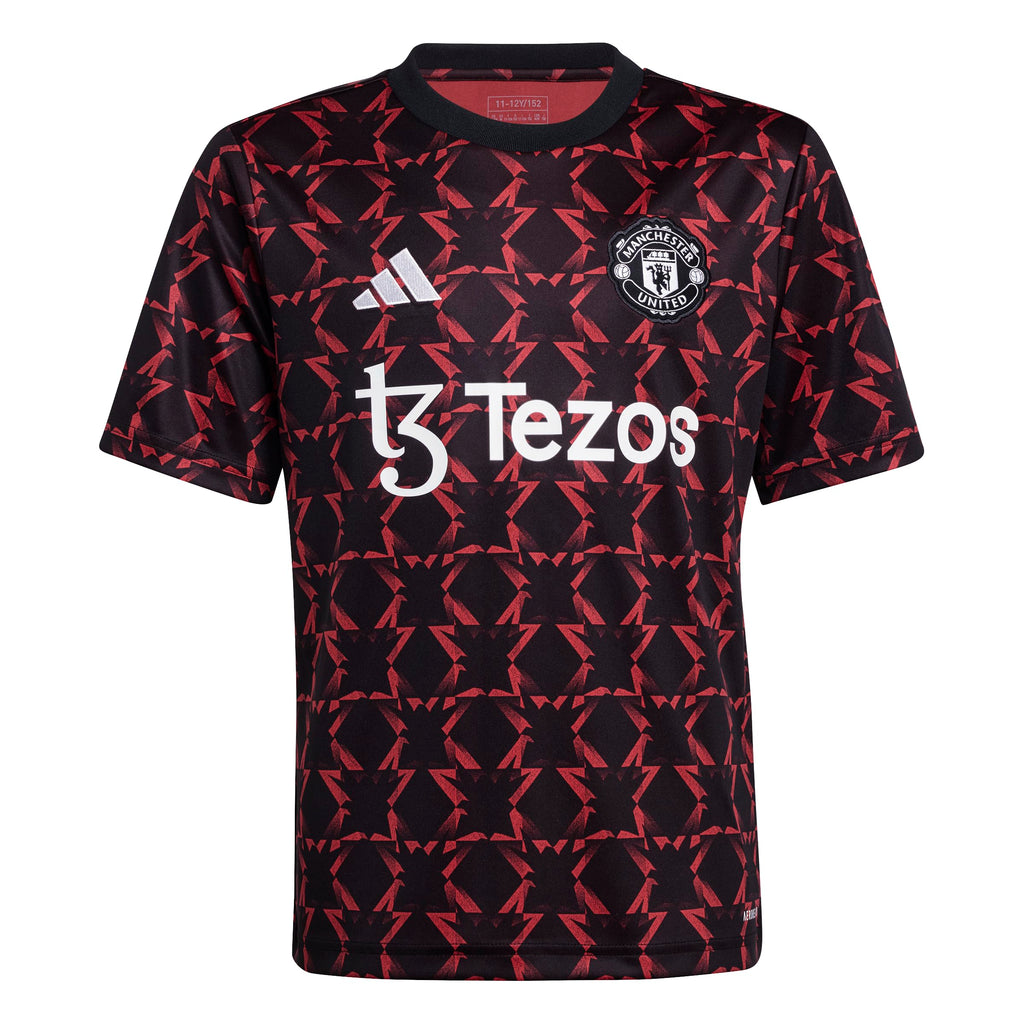 adidas Boys Manchester United Pre-Match Jersey Black/MUFC Red Medium