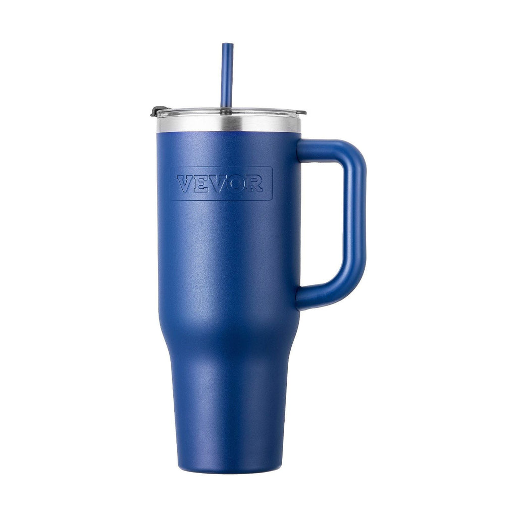 40 oz Insulated Water Bottle Stainless Steel Coffee Cup Handheld Blue