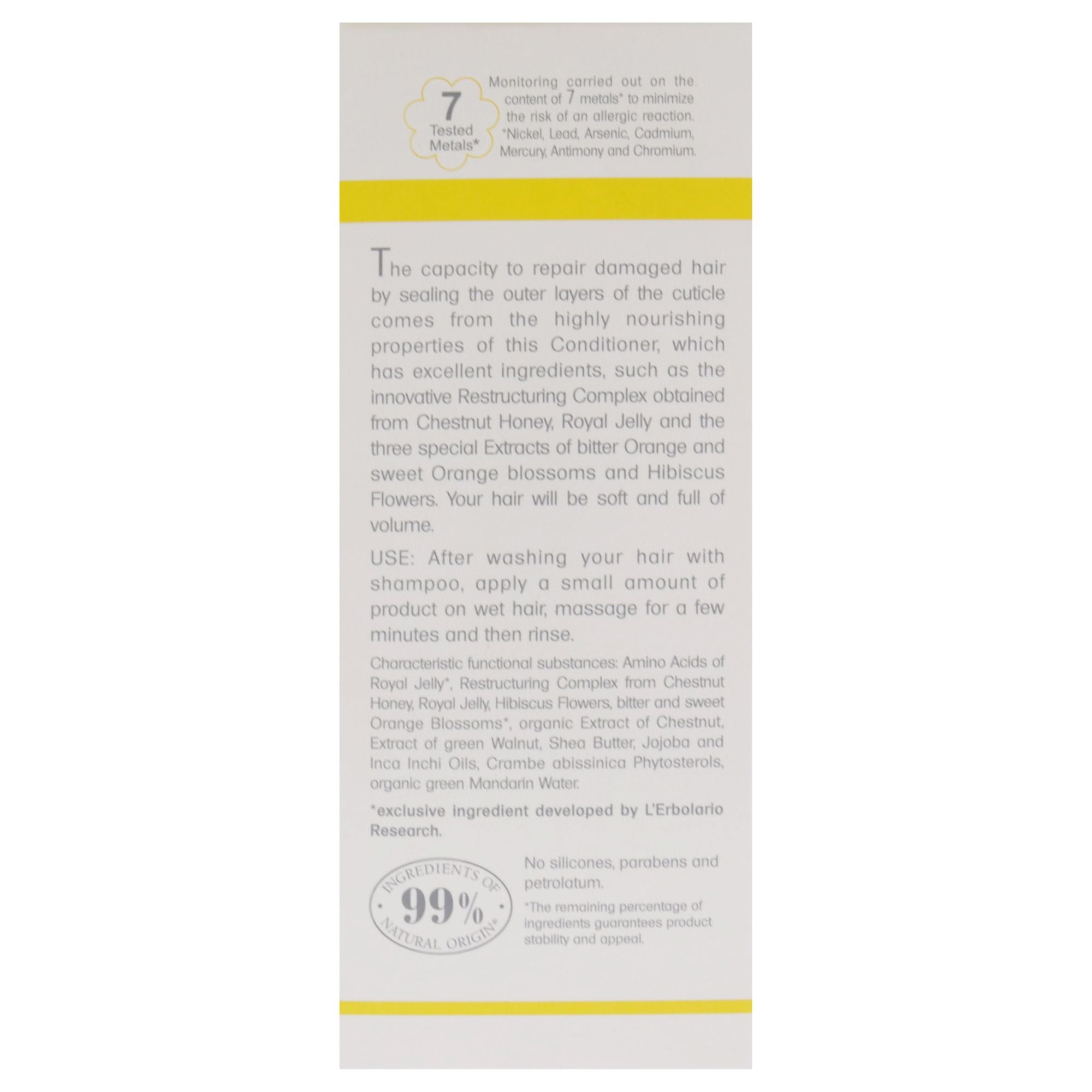 Effetto Reale Intense Nourishment Conditioner by LErbolario for Unisex - 4.2 oz Conditioner