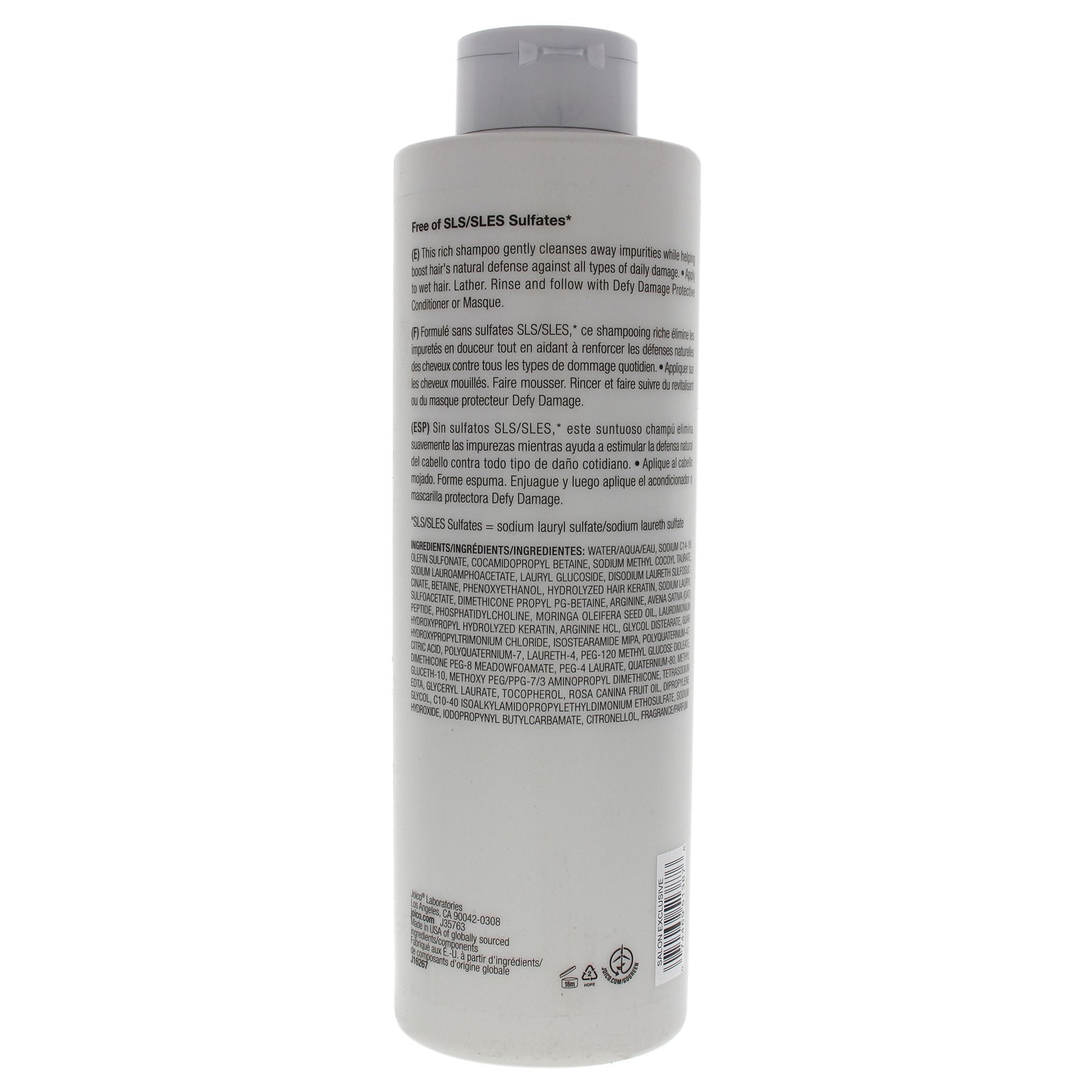 Defy Damage Protective Shampoo by Joico for Unisex - 33.8 oz Shampoo