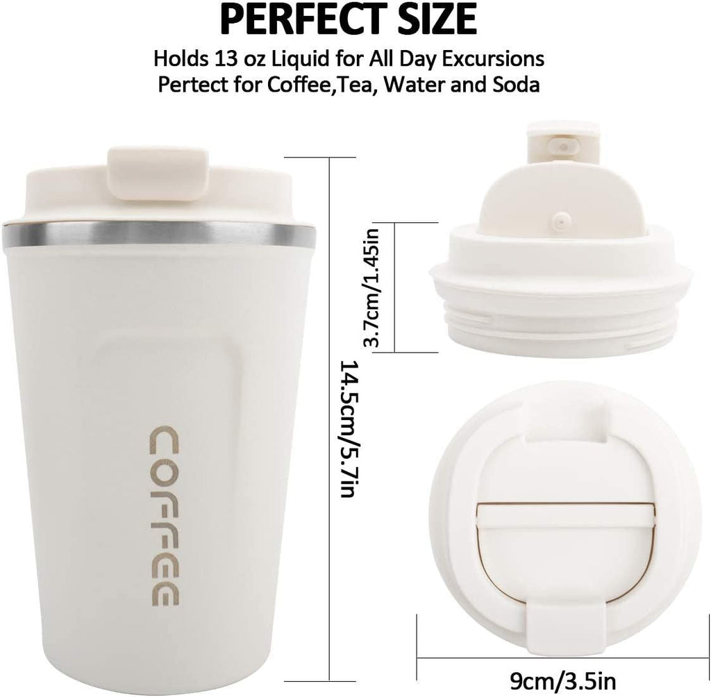 12 oz Stainless Steel Vacuum Insulated Tumbler - Coffee Travel Mug Spill Proof with Lid - T hermos Cup for Keep Hot/Ice Coffee; Tea and Beer