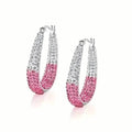 Elegant Dual Tone Gradient Glitter Hoop Earrings