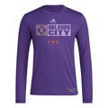adidas Mens Long Sleeve Pre-Game T-Shirt Regal Purple/Orlando City Sc X-Small