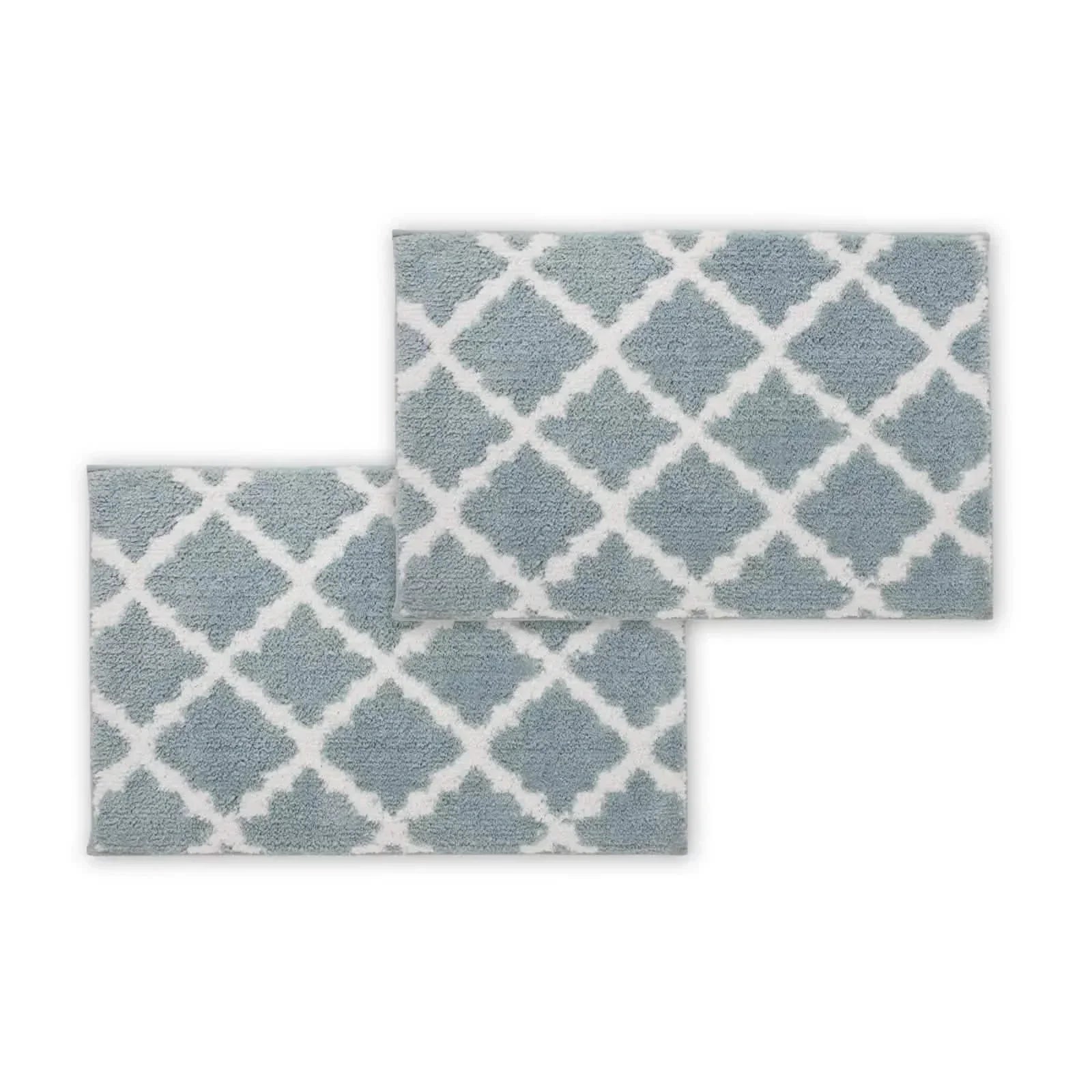 Bibb Home 1-2 Pack Trellis Micro Shag Bath Rugs 20"x 32"