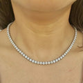25 Carat Round Genuine Lab Grown Diamond Tennis Necklace 16"