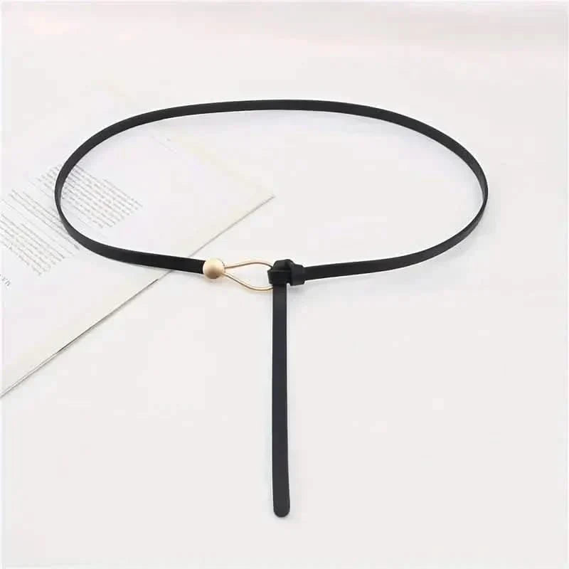 Thin Leather Belt Female Bow Leisure Belts